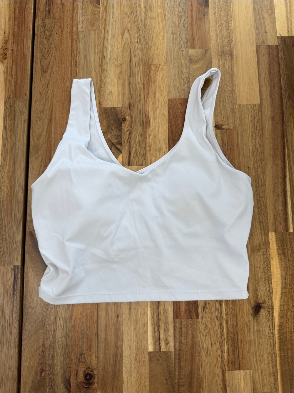 Cropped White Athletic Tank Top